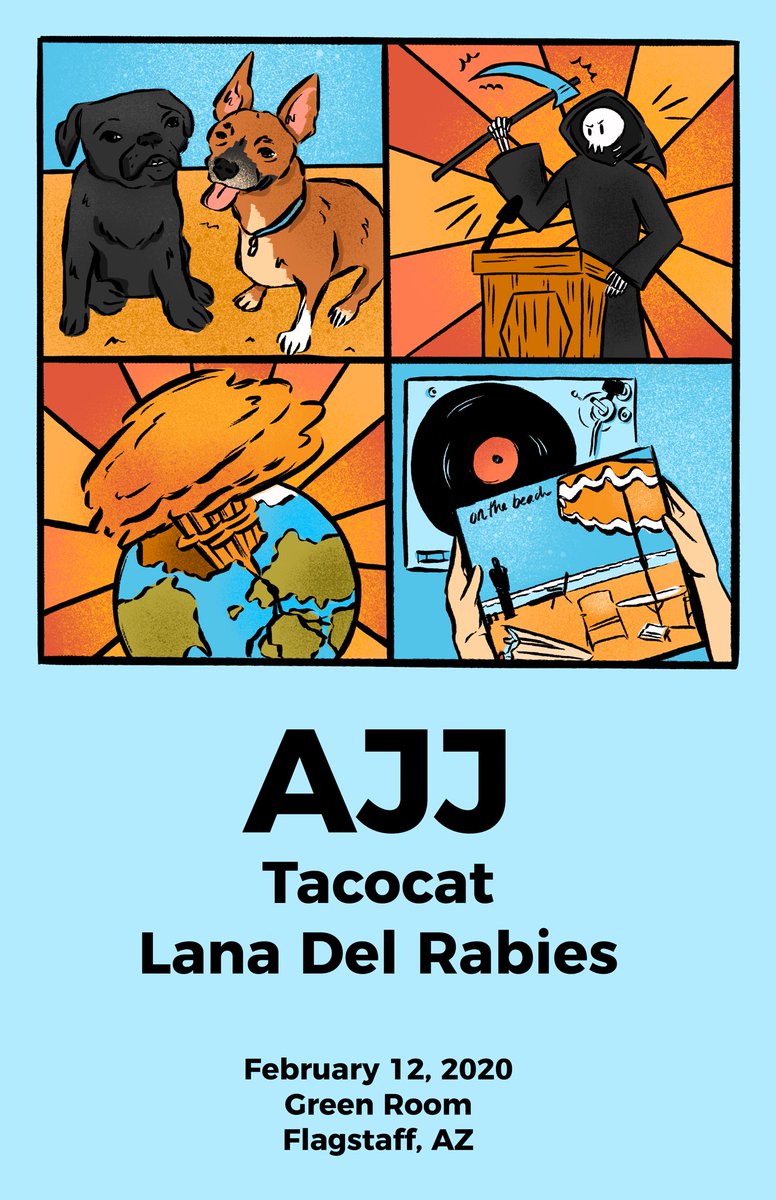 StatesidePres's tweet photo. FLAGSTAFF! Are you ready for tonight?! @ajjtheband is coming to The Green Room with @tacocats and @samanLDR! You still have time to get tickets, don’t miss out! 

Tickets: https://t.co/EPaKk3D7Zn https://t.co/j3IRdp22lu