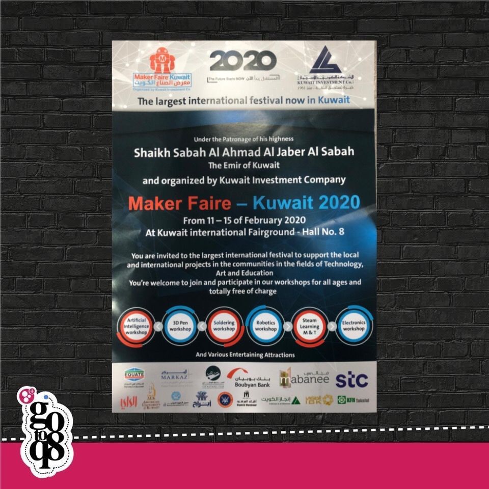 gotoq8 (@goto_q8) on Twitter photo Go to .. Maker Faire - Kuwait 2020
———
When:
Thursday till Saturday
13-15/ 2
———
Where:
<a href="/kifexpo/">Kuwait International Fair - أرض المعارض</a> - Hall 8
———
اذهب لمعرض صناع الكويت خلال عطلة نهاية الاسبوع و اكتشف احدث الابتكارات في أرض المعارض
——— Go to .. Maker Faire - Kuwait 2020
———
When:
Thursday till Saturday
13-15/ 2
———
Where:
<a href="/kifexpo/">Kuwait International Fair - أرض المعارض</a> - Hall 8
———
اذهب لمعرض صناع الكويت خلال عطلة نهاية الاسبوع و اكتشف احدث الابتكارات في أرض المعارض
———