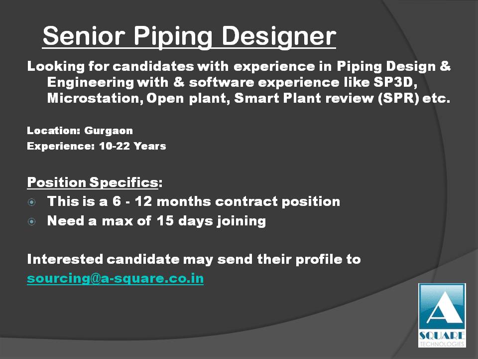 sp3d piping designer job sp3d piping designer job