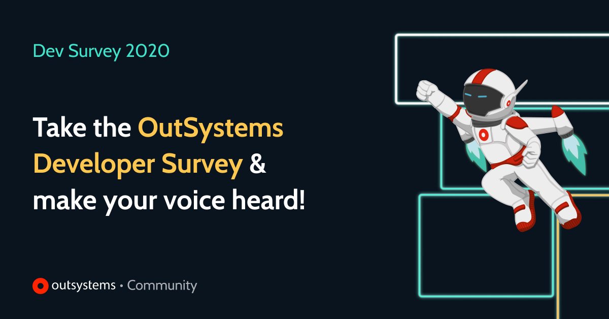 OutSystemsDev's tweet photo. 🚀Are you an @OutSystems Developer?
🗣️Contribute to the 2020 Developer Survey and help us improve the OutSystems experience!

https://t.co/sGfLwliY7p https://t.co/m5K0j2gbQi