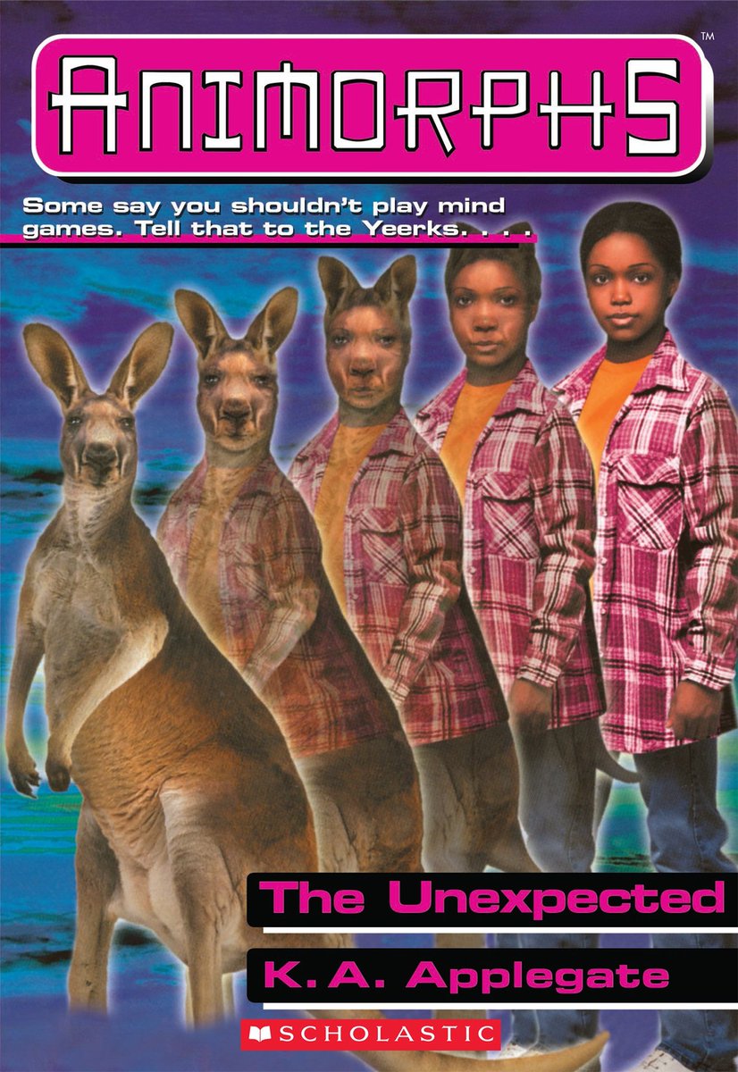  #Animorphs #TheUnexpectedAfter a series of shenanigans, girl finds herself in Australia.She befriends aborigine boy, turns into lizard alien & cuts his grandfathers leg off. Aliens attack but are no match for kangaroos (that drown enemies)& boomerangs. Dog robot brings her home