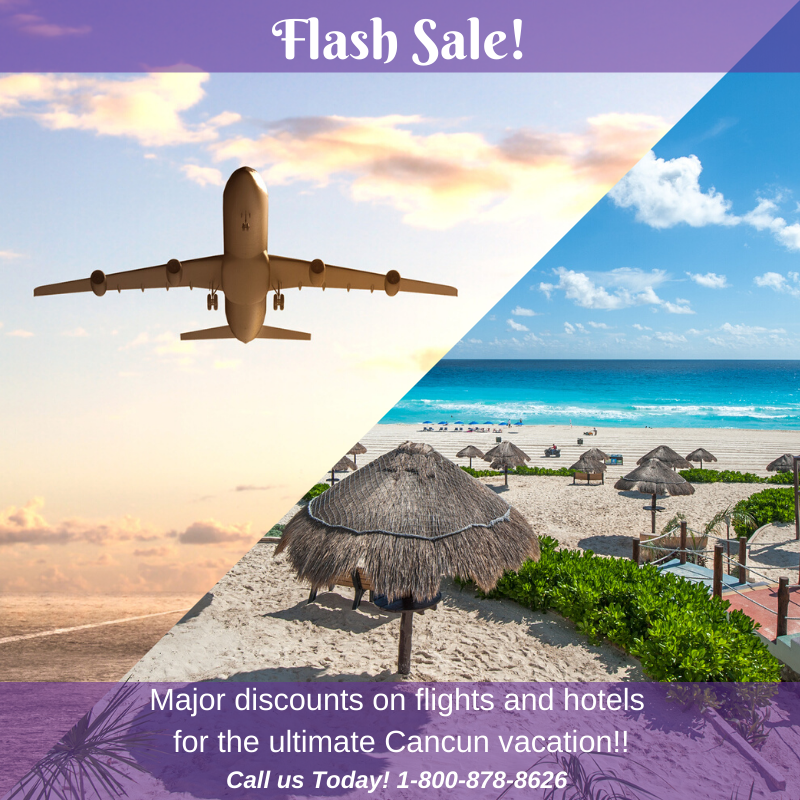 AtlasTravelTalk's tweet photo. FLASH SALE ALERT: Right now we are offering exclusive major discounts on flights and hotel rates for the ultimate Cancun vacation!! Must contact us by 5pm on Thursday to take advantage of this deal, don’t delay!

Phone: 1-800-878-8626 https://t.co/37zcjER1bG