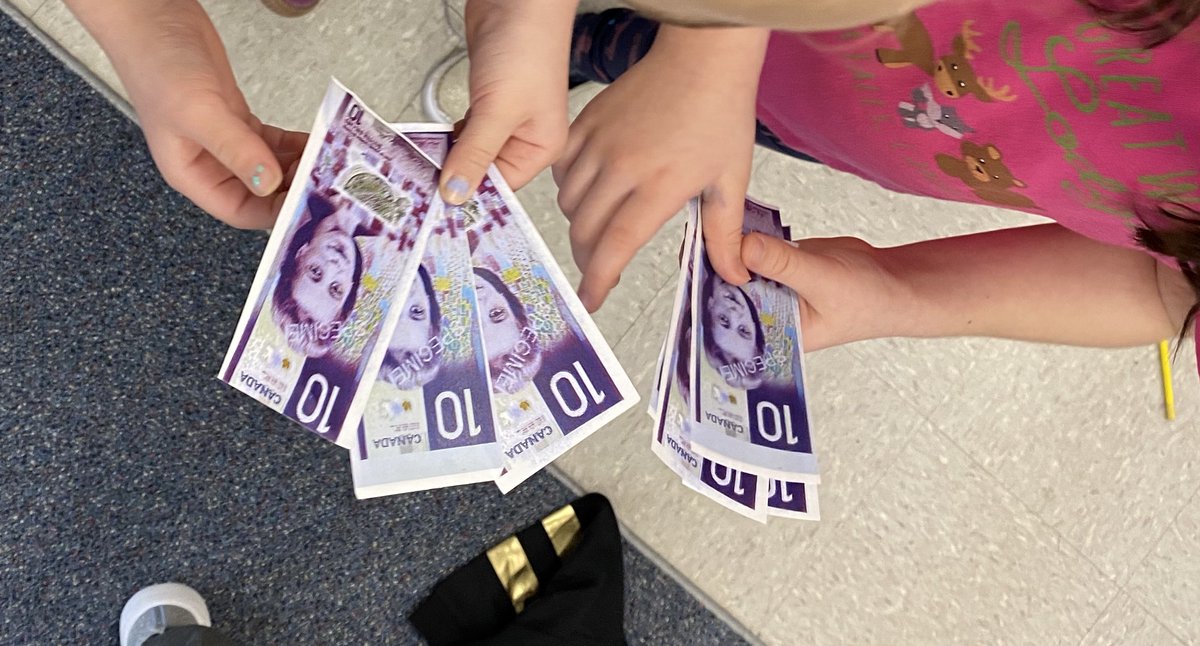 KaroubiG's tweet photo. Using $10 bills, students at @blackriverps play games to reinforce adding by 10’s, while sharing what they have learned about Viola Desmond: a successful entrepreneur who challenged racial discrimination in 1946
Visit https://t.co/slOItgZCTi to learn more
@yrdsbmath #BlackHistory https://t.co/Z5PMd8NZ17