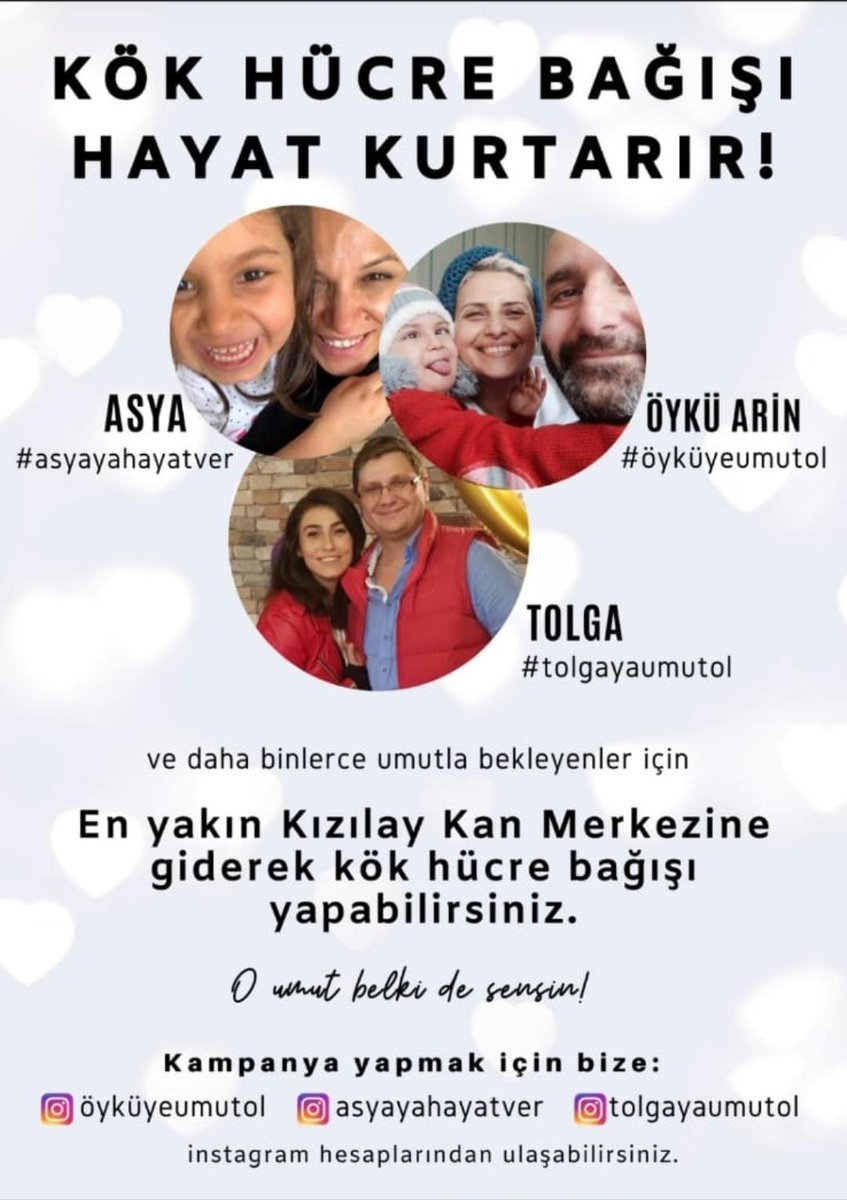 33 yaşında lösemi tedavisi gören Tolga Eray için acil kök hücre arıyoruz, sadece 3 küçük tüp kan vererek nakil bekleyen bir hastanın kahramanı olabilirsiniz. Kahraman olmaya siz de var mısınız?#TolgayaUmutOl <a href="/Erzurumspor/">Erzurumspor FK</a>