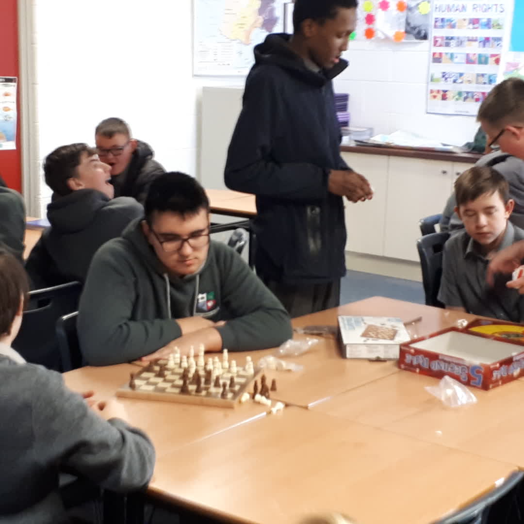 CcGrange's tweet photo. Bored at lunch? Board games at lunch!

A reminder to all from Ms Doran that Board Games Club is running every Monday at 1:25 pm in Room 5. Come and join the fun...you're never too old for board games! New members always welcome. Thanks Ms Doran for making it happen! https://t.co/5oZhlv0Lx9