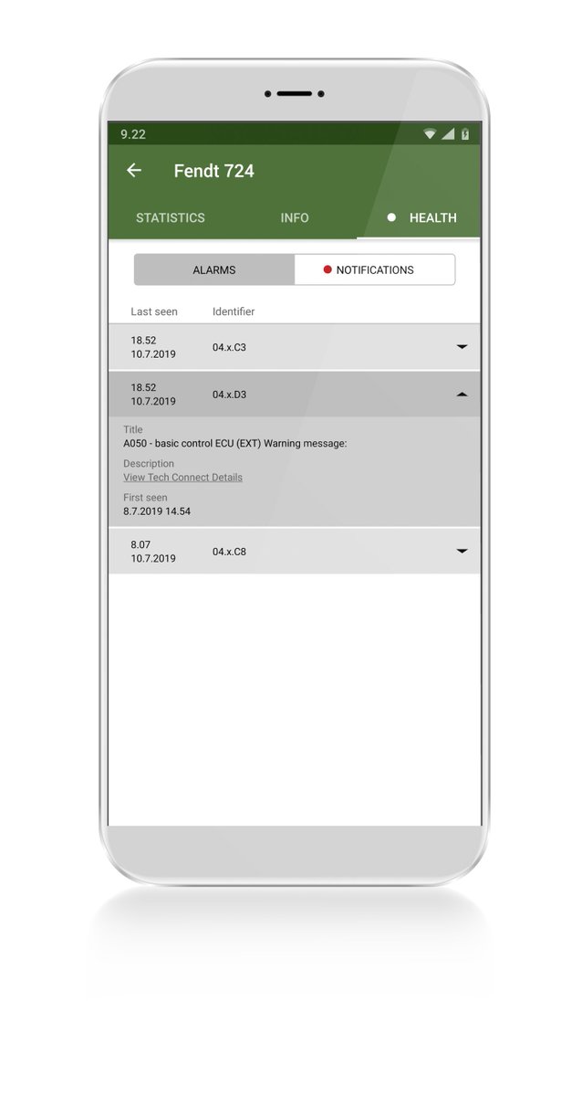 AGCOcorp's tweet photo. Our new #FendtConnect is right there with you at every turn. Visit us at booth 7801 and 7823 at the @KYNFMS 2020 to experience the power of managing your #machinedata on a mobile device. #SmartFarming #telemetry #FuseTech https://t.co/gvo75FnAcX