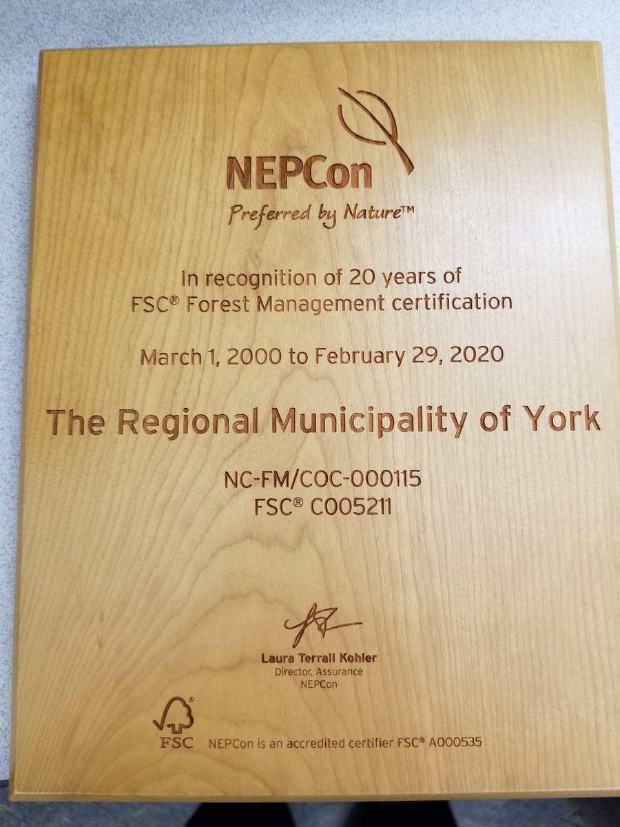 jlanethetreeguy's tweet photo. Today our team was recognized for 20 years of FSC management certification. https://t.co/CaonN7qISH