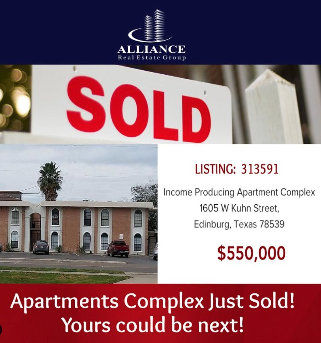 AREGTEXAS's tweet photo. Sold! #Apartments #complex in #edinburgtx just #sold! $550,000. Congratulations #realtor Francisco Pacheco @fcopacheco1 !!! 🎉👏🏻👏🏻👏🏻🎉🍾🍾🎉🎊#rgvrealestate #yourscouldbenext #mcallenrealestate #rgv #mcallen #mcallentx https://t.co/VULXDsCaBF