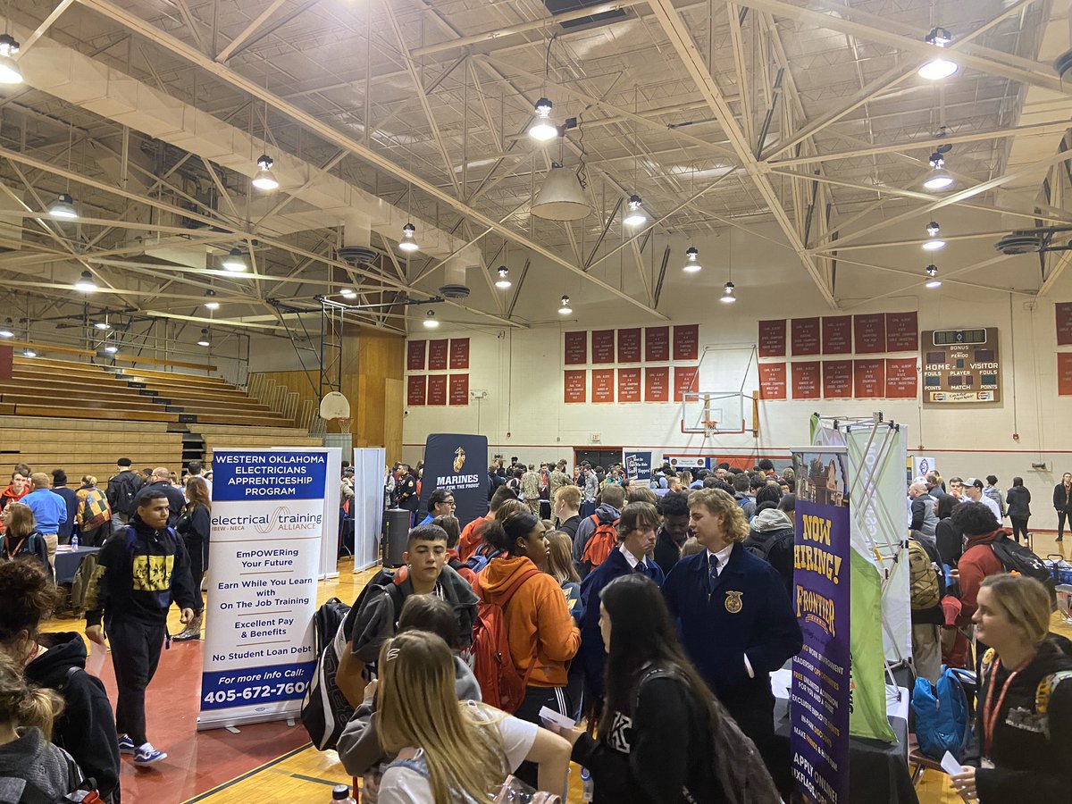Our FFA officers did a great job working the annual Carl Albert career fair!