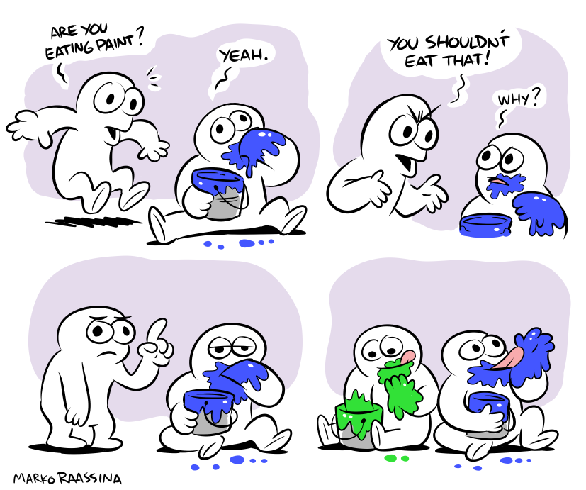 「Tried to make a comic without sketching. Obviously don't eat」Marko