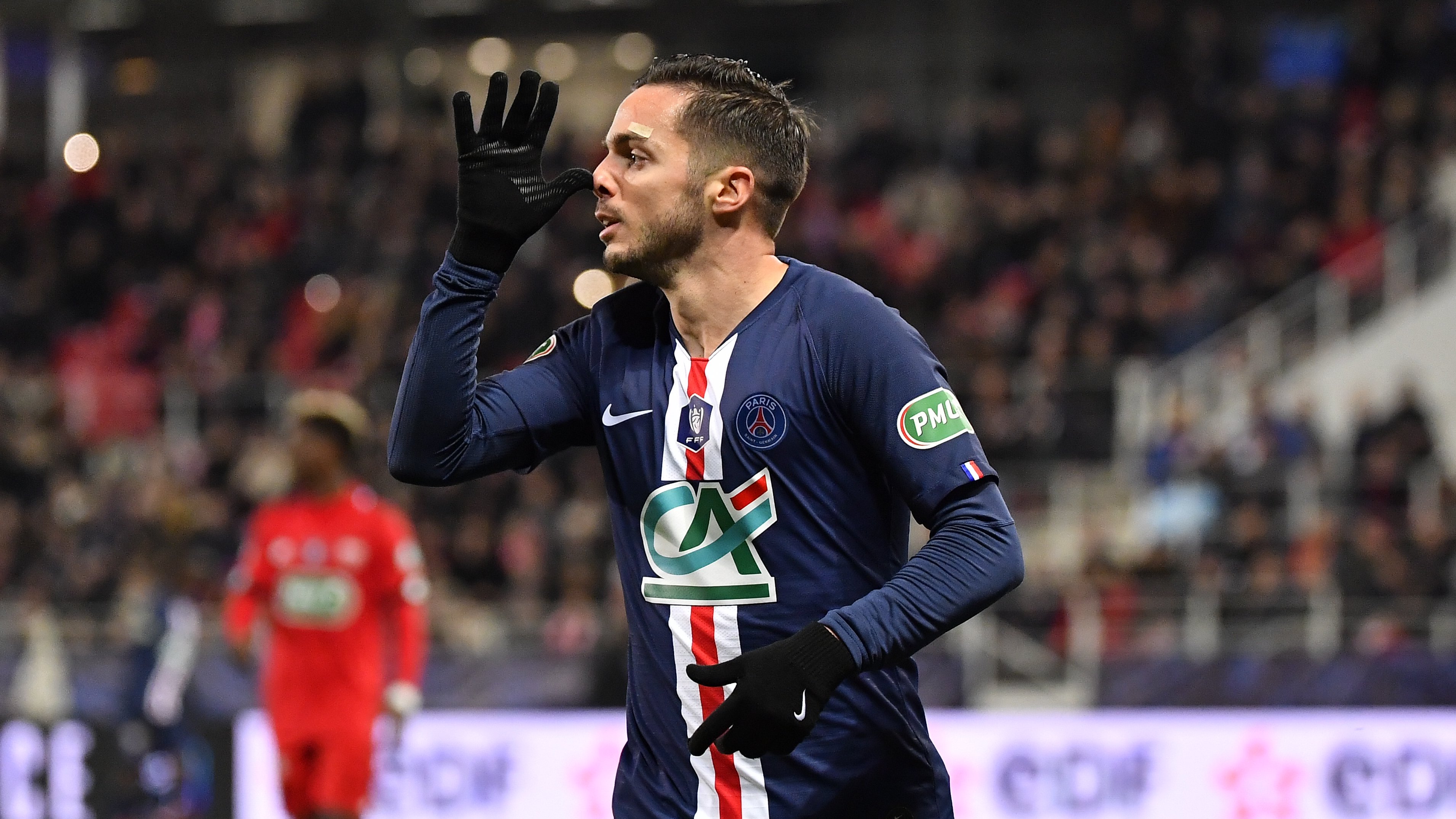 Pablo Sarabia celebra uno de sus goles (Foto: PSG).