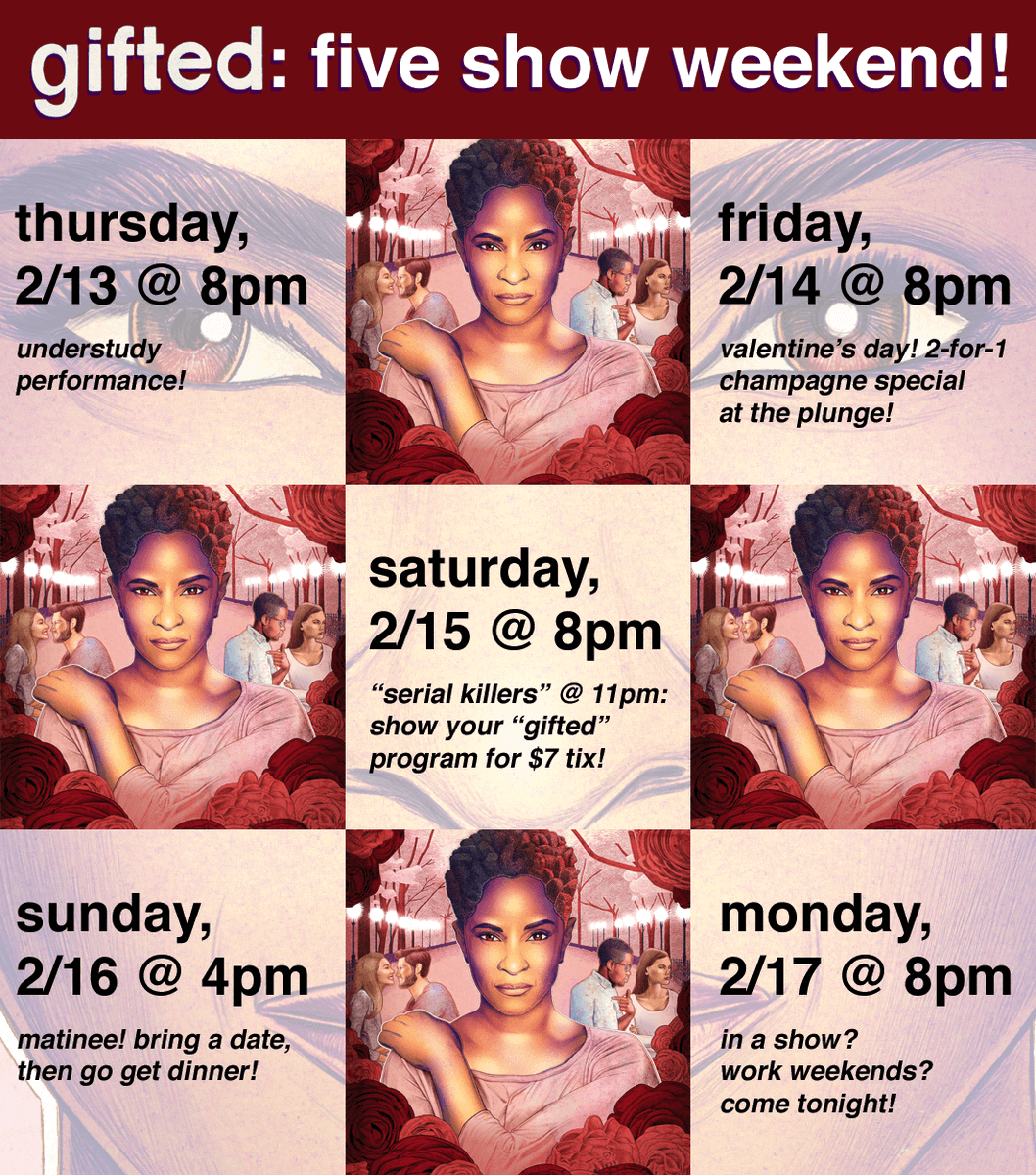 SacredFoolsLA's tweet photo. You have 5 chances to see Gifted this week. Understudies! Main Cast! Monday night! So many choices! Get your tickets at https://t.co/8yVjmbb6s2 #WhatIsYourGift #GiftedFools https://t.co/LTU2gIBVTz