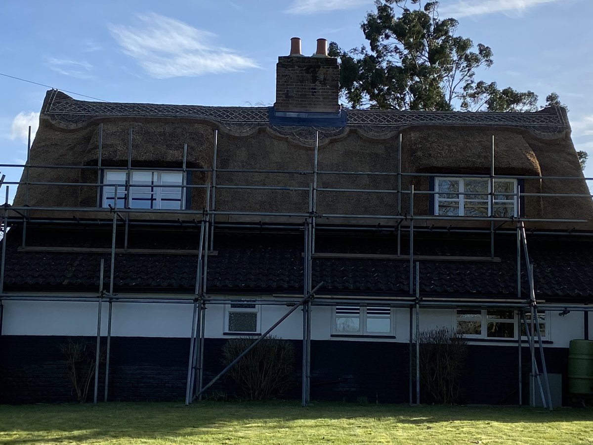 AngliaCo's tweet photo. Latest job finished in Woodrising, Norfolk. Tiled windows taken out and re-pitched to allow for thatch as the clients hated the original windows. Tricky to make work but came out really well. #Norfolk #norfolkhour #thatching #thatch https://t.co/h1035q1m8q