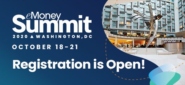 Registration for the #eMoneySummit20 is OPEN! I hope you'll be joining us in Washington D.C. this October for the most action-packed experience yet. #PowertothePlan bit.ly/2SzyzhS