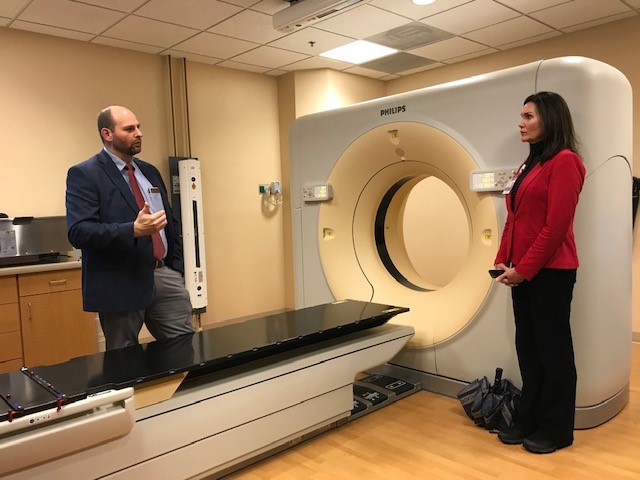 SkaggsFoundati1's tweet photo. Huge thanks to Ben Morris and his team at CoxHealth Cancer Center Branson for giving us an opportunity to learn about the new CT Simulator and what it means to local patients. #SkaggsLegacyEndowment https://t.co/Un0ODszkU6