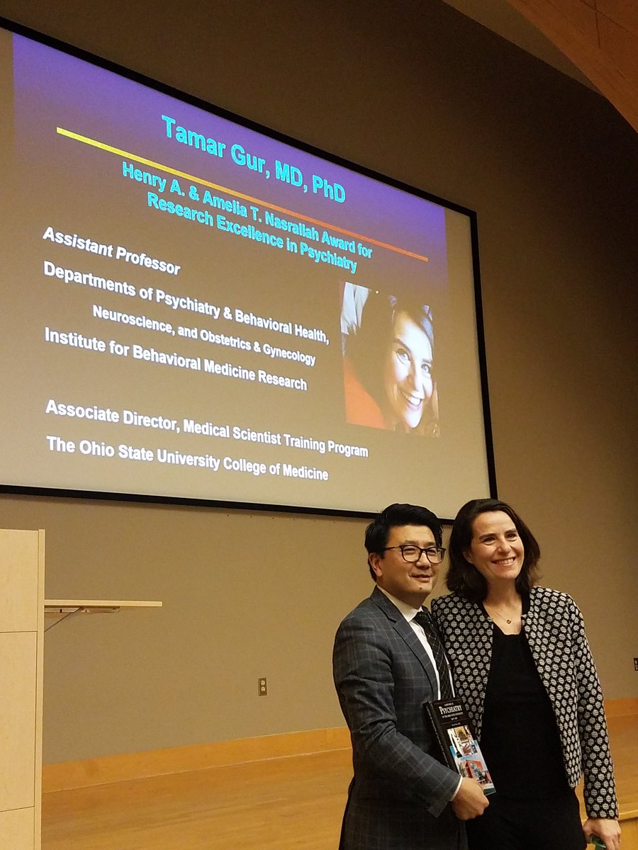 Congratulations to @TamarGurMDPhD for receiving the Henry A. &amp; Amelia T. Nasarallah for Research Excellence in Psychiatry for her tremendous achievements and contribution to science and mentorship of students 🎉 #WomeninScience #DoubleDoc <a href="/OSUWexMed/">The Ohio State University Wexner Medical Center</a> <a href="/OhioStateMSTP/">MSTP at Ohio State College of Medicine</a>