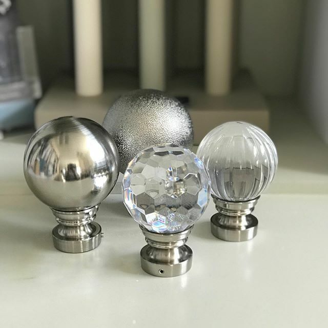 madebybeck's tweet photo. Loving these new finials to add to my collection of samples! These 35mm curtain poles come in satin silver, chrome or antique brass with these beautiful finials - which is your favourite? 😍 https://t.co/sMMlwrQKh5 https://t.co/ycvzSSdsPD
