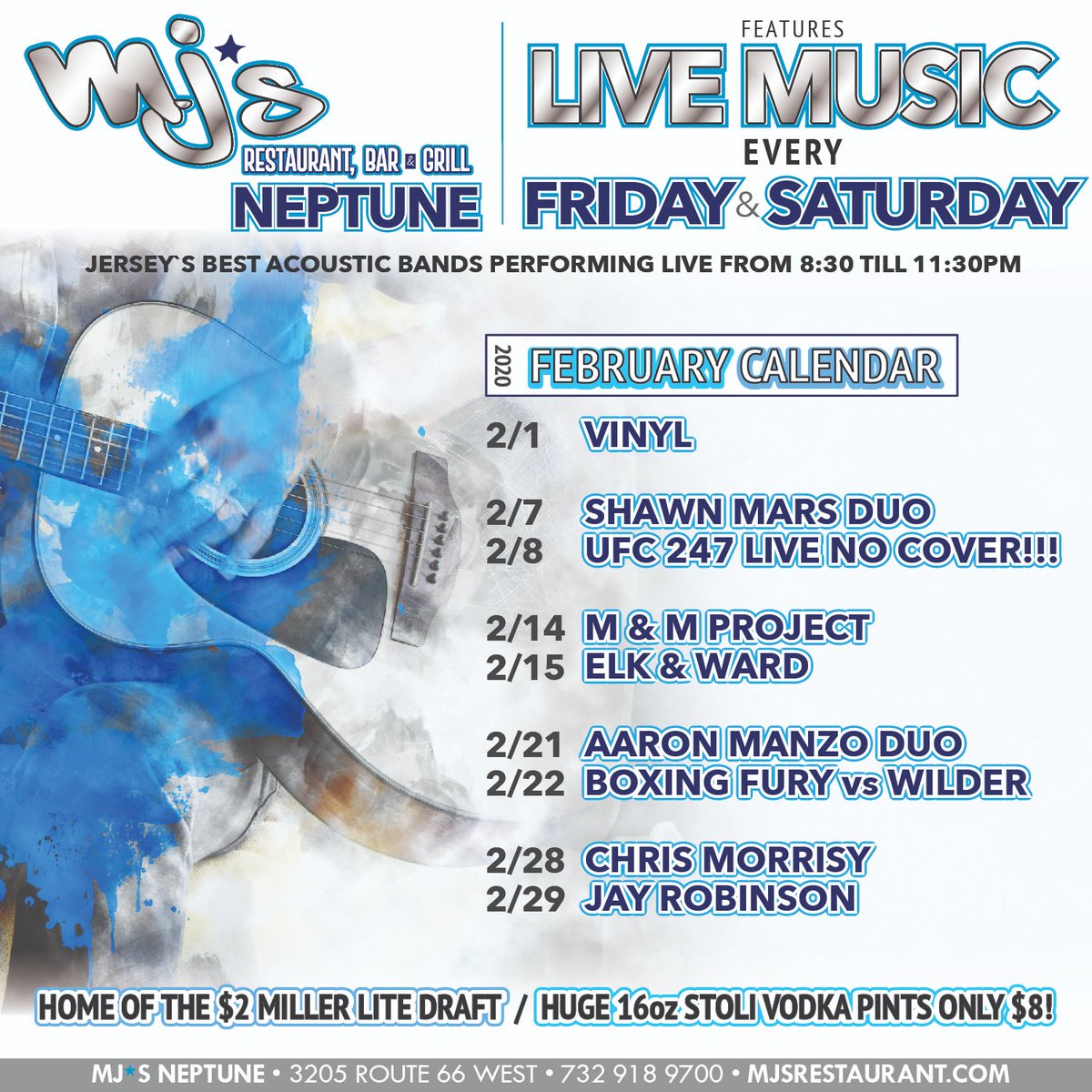 MJs_Restaurant's tweet photo. This weekend's live music at our Neptune location!! https://t.co/CsQaPn81pJ