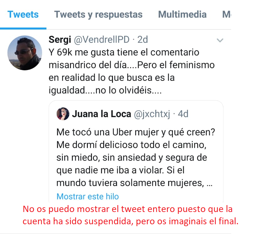 VendrellPD's tweet photo. El otro día comenté que había un 99% de hombres q no habían violado ni matado nunca a una mujer y en seguida salieron dulces radfem asombradísimas de mi osadía por poner semejante barbaridad. Lo cierto es que es un dato estadístico y voy a explicarlo aquí mismo. Dentro superhilo. https://t.co/rewgCGBmLf