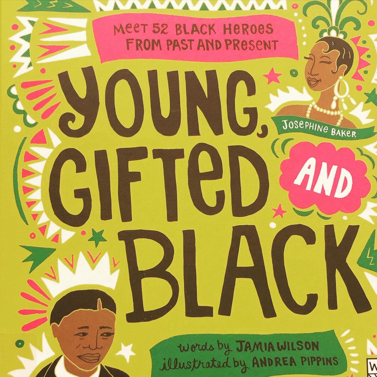 LizLovesLibrary's tweet photo. This book by @jamiaw has been so hot at our library 🔥🔥 There are so many great bios here- some new faces and some familiar faces (check out slides 2 and 3). The illustrations by Andrea Pippins are bold, bright, and fun. Check it out while it’s still here! https://t.co/VUNt2rSk6w