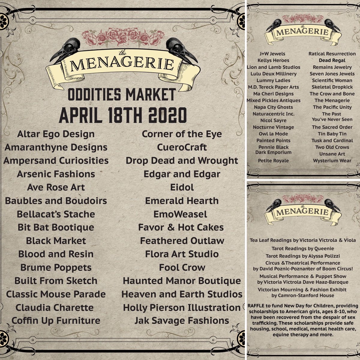 🎩Join the official #odditiesandcuriosities market of the SF Bay Area SAT 4/18 at the Elks Lodge #alameda for a day of #victorian inspired art, exhibits & more...visit👉 themenagerie.eventbrite.com Tickets on sale now🎟
#themenageriealameda #themenagerieodditiesmarket #sfoddities