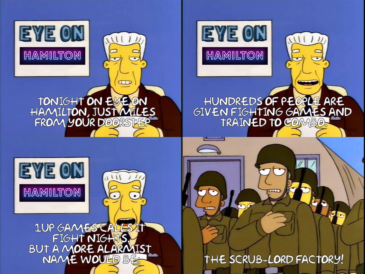 SSCFightNights's tweet image. This week's Frinkiac is brought to you by @captndig, lifting the Hamtown scene up only to us down by calling us Scrub-lords ;D

We're back tomorrow with tournies for #Tekken7, #GGXrdRev2 &amp;amp; #PowerRangers #BFTG! Hit the pre-reg to get set up :) smash.gg/sscfn2020_w5