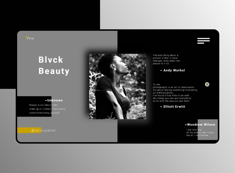 VuyanziG's tweet photo. Today I worked on a photography website UI design. Tell me what you think in the comment section 😊 #uidesign #ui #photography #webdesign #development #webdeveloper #nolimits #believeinyourself #start #progressnotperfection #onedayatatime #alwayslearning #design https://t.co/55iSS2vbMm