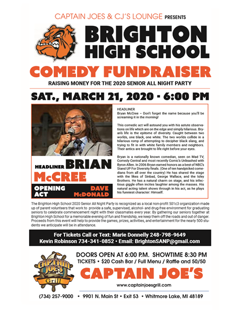 Join our Comedy Fundraiser on March 21 to raise money for the Senior All Night Party.
