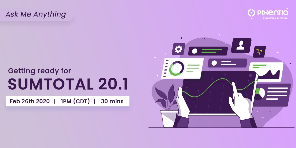 Phenomecloud's tweet image. Join us for an #AskMeAnything session, 26th February, 1 PM and learn how #SumTotal 20.1 will help you streamline the #adminprocess, simplify global searches and upgrade the #userexperience.  @Pixentia   
bit.ly/38pBnVm
#SumtotalLMS #Sumtotalupdates
