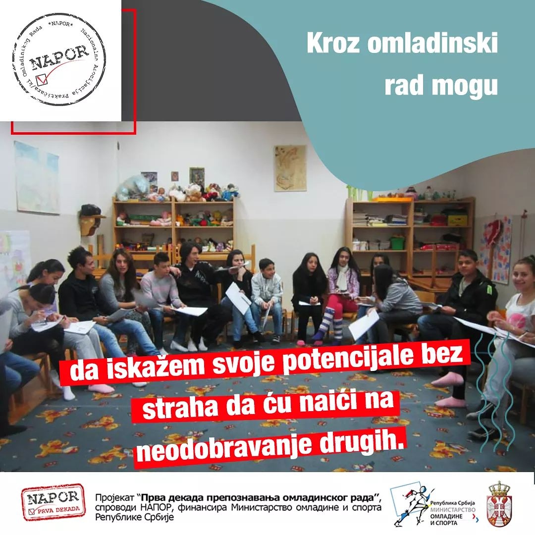 Omladinski radnici/ce zaslužni su za davanje neophodne podrške, ohrabrenja i znanja mladima, kao i i za kreiranje podsticajne atmosfere u kojoj mladi mogu ostvariti svoj pun potencijal bez straha da će naići na neodobravanje drugih.