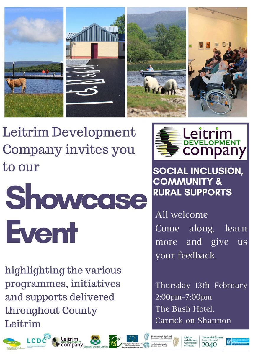 leitrimdevco's tweet photo. Looking forward to seeing lots of people from #Leitrim tomorrow @hotelleitrim in Carrick-on-Shannon between 2 & 7pm at our showcase event. Meet our staff and let us know how we can help and support you. https://t.co/iJNUTBWobA