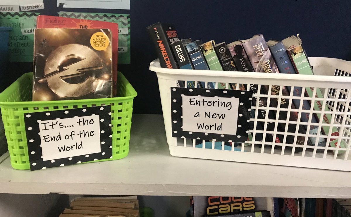 MrsHenderson73's tweet image. No Lexile labels over here....Got a little bit more specific with my class library today! Not sure who’s more excited, my kids or me... #classlibrary #genres @bakerelembears
