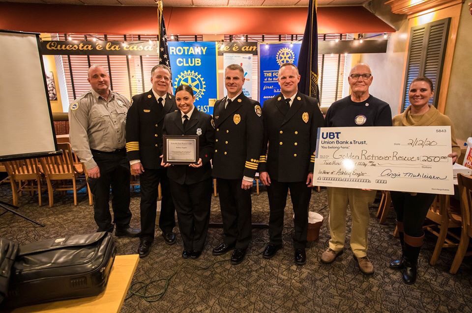 LNKFireRescue's tweet photo. We would like to congratulate Firefighter Engler on receiving Lincoln East Rotary Club's Firefighter of the Year Award. Congratulations Ashley, keep up the excellent work!
.
.
.
📸:: @kellydayphotos 
#LNK #LNK911 #LFR @CityOfLincoln  @IAFFLocal644 @aengler644 https://t.co/oOnNA2NRK9
