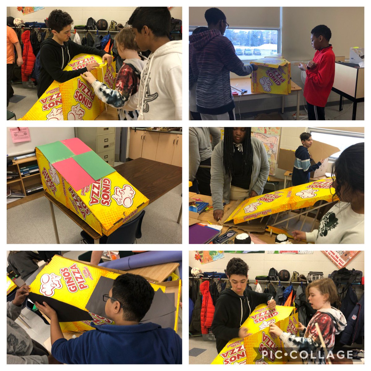 Creativity going on in Mr. D’s grade eight class thanks to Gino’s Pizza! <a href="/GSHEP_DPCDSB/">Good Shepherd</a> <a href="/GinosPizzaCDN/">Gino's Pizza</a>