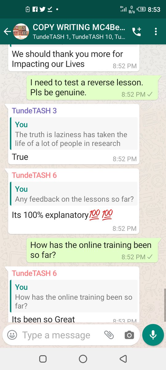 Ebiowei_KO's tweet photo. About the ongoing #Copy_Writing online class.
#Feedback is encouraging. 🤗 https://t.co/zBbD9Ozpsc