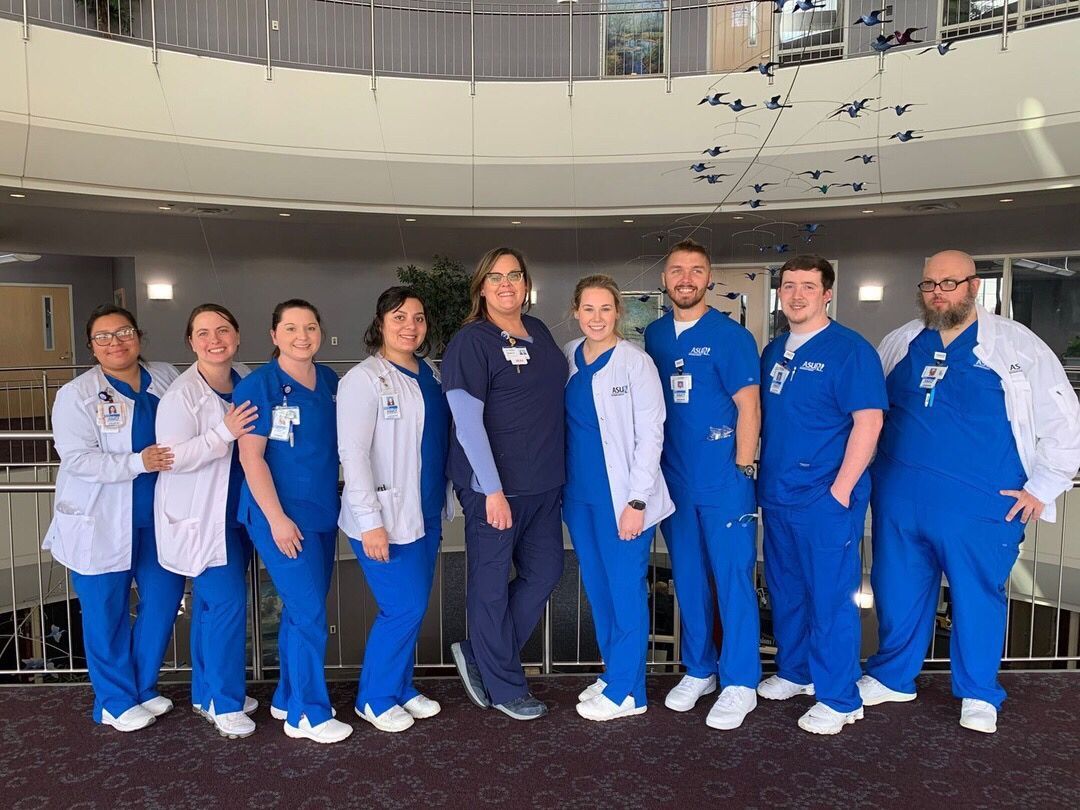ASUNewport's tweet photo. Congrats to our first ever cohort of Traditional Registered Nursing students. They just started their final semester and will graduate in May! #ASUNewport #RN #Nurse #TimeToSoar https://t.co/6U0r6x6AFm