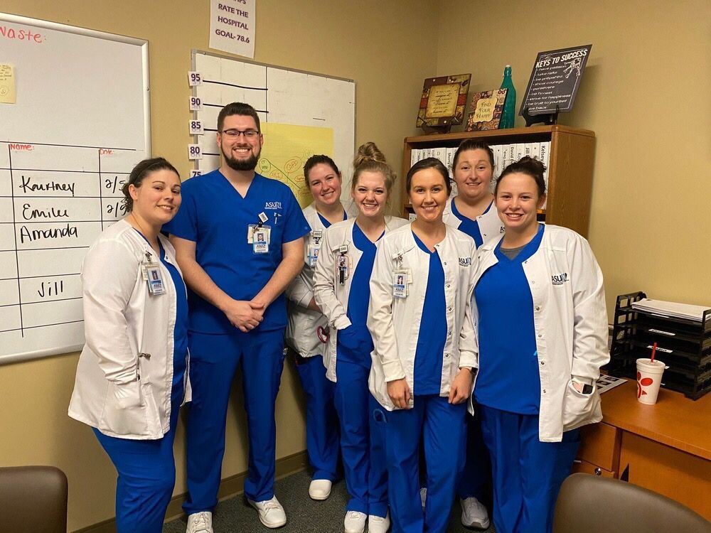 ASUNewport's tweet photo. Congrats to our first ever cohort of Traditional Registered Nursing students. They just started their final semester and will graduate in May! #ASUNewport #RN #Nurse #TimeToSoar https://t.co/6U0r6x6AFm