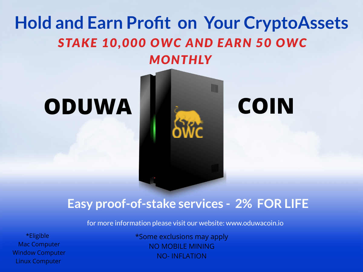 Oduwacoin's tweet photo. Think like Farmer..... Join Oduwa Coin mining Network.
#oduwacoin #posstaking https://t.co/PjqIuTIavx