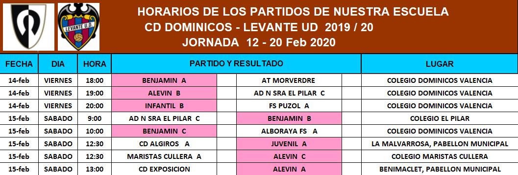 Aquí os dejamos los horarios de los partidos de nuestros equipos de la escuela. Suerte para todos.
