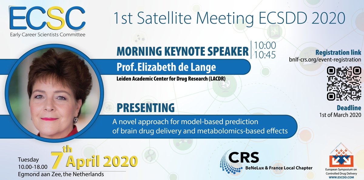 CRS BeNeLux & France Local Chapter (@crsbeneluxfr) on Twitter photo Don't forget to register for the ESCDD satellite meeting organized by the Early Career Scientists Committee.
Our first confirmed speaker is <a href="/LangeLiesbeth/">Liesbeth de Lange</a>
Follow this link for more information: bnlf-crs.org/event-registra… Don't forget to register for the ESCDD satellite meeting organized by the Early Career Scientists Committee.
Our first confirmed speaker is <a href="/LangeLiesbeth/">Liesbeth de Lange</a>
Follow this link for more information: bnlf-crs.org/event-registra…