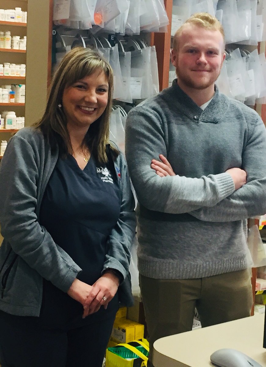 A BLHS intern learns the ropes at a local pharmacy. This clever student is already well on his way to becoming a certified pharmacy tech. #internships #handsonlearning #blhs <a href="/BL_CTE/">Basehor-Linwood CTE</a>