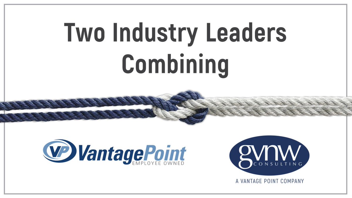 Vantage Point is pleased to announce our merger with GVNW Consulting. We combine nearly 70 years of experience, 350+ employees, and 7 offices coast-to-coast. More here: ow.ly/2kfS50ykPBE