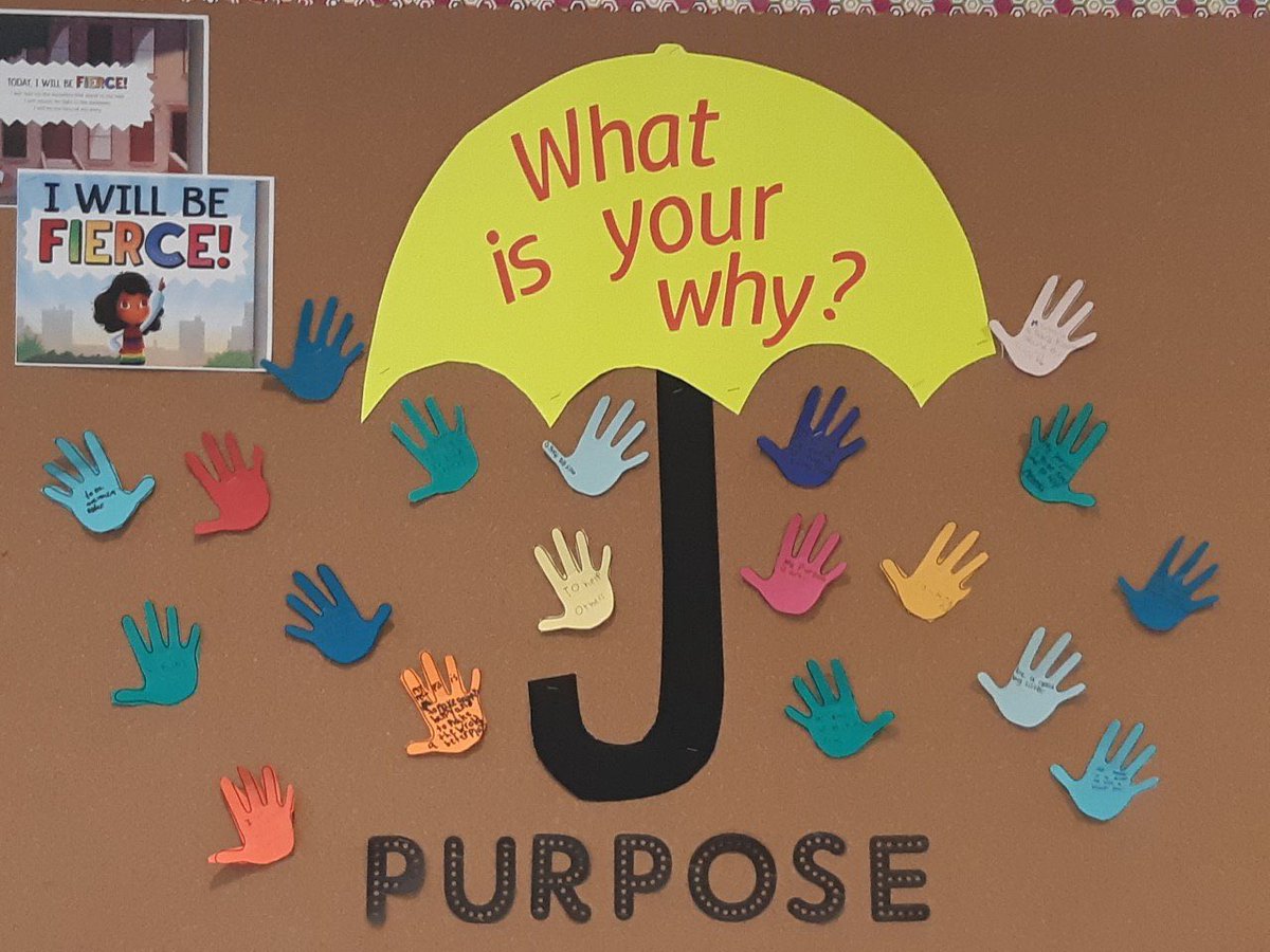 Students are doing some deep thinking about what their purpose is! Look at this board starting to fill up @St_Peter_CES ! @umbrellapjct @ALCDSB_Cares #youthworkmatters #CYCP #CYC
