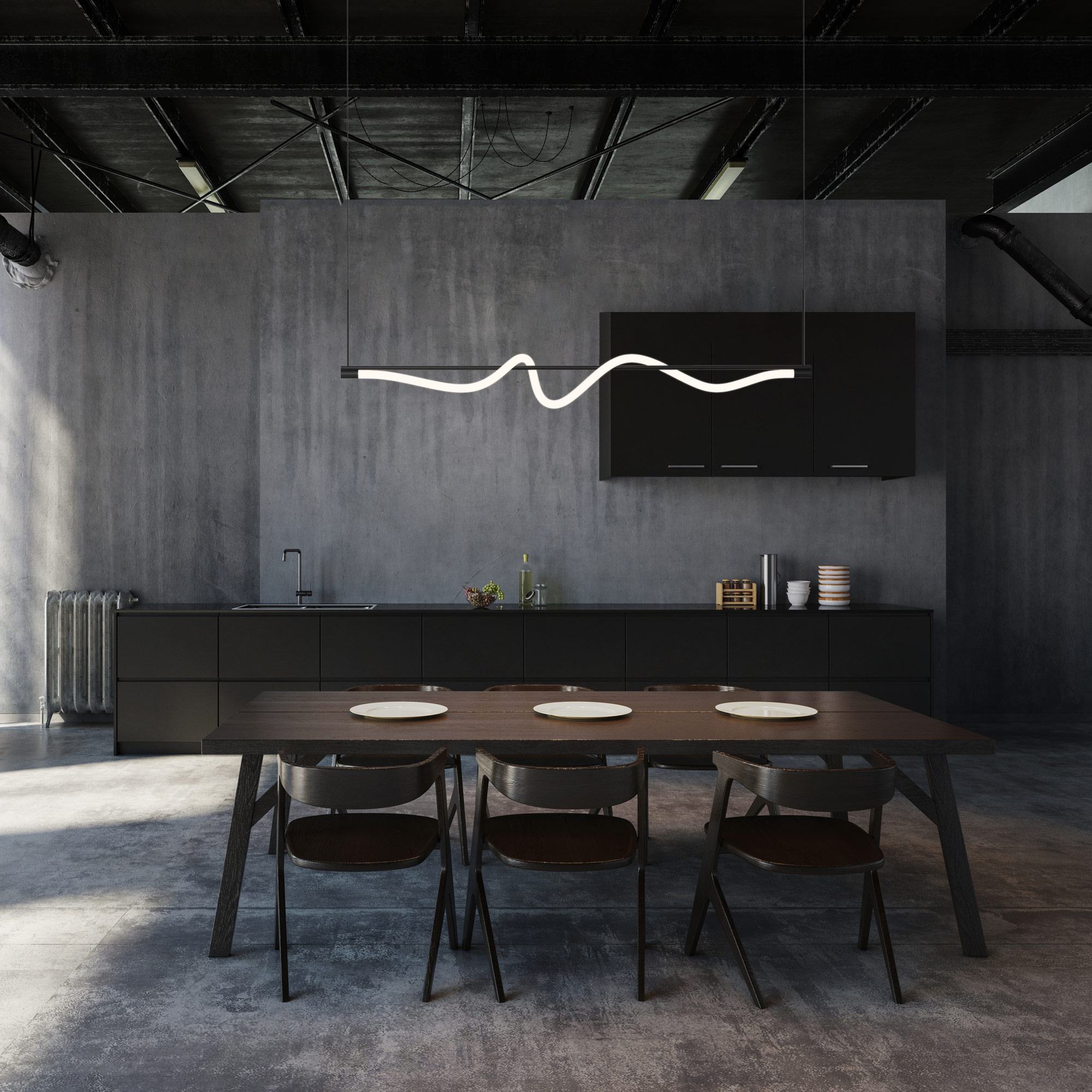 Cursive linear pendant deals