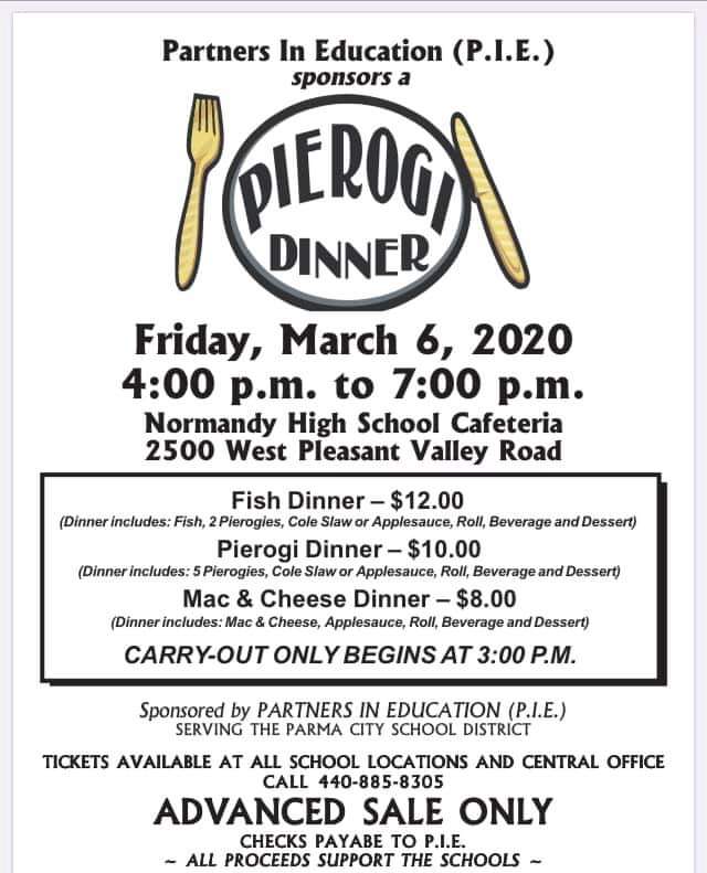 Pierogi dinner tickets available in all school offices!