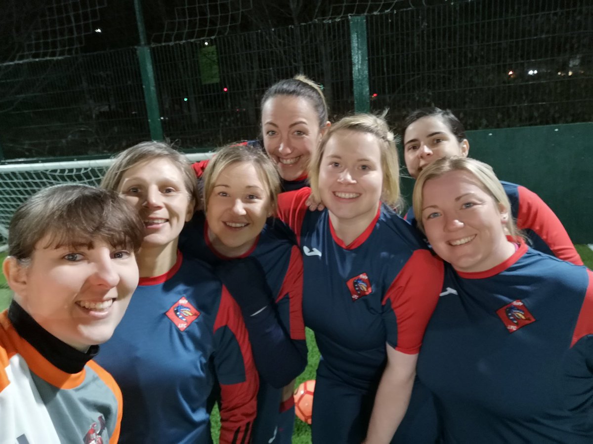 SWPLadiesFC's tweet photo. The victorious team. Well done girls https://t.co/h15XZ9iFFK