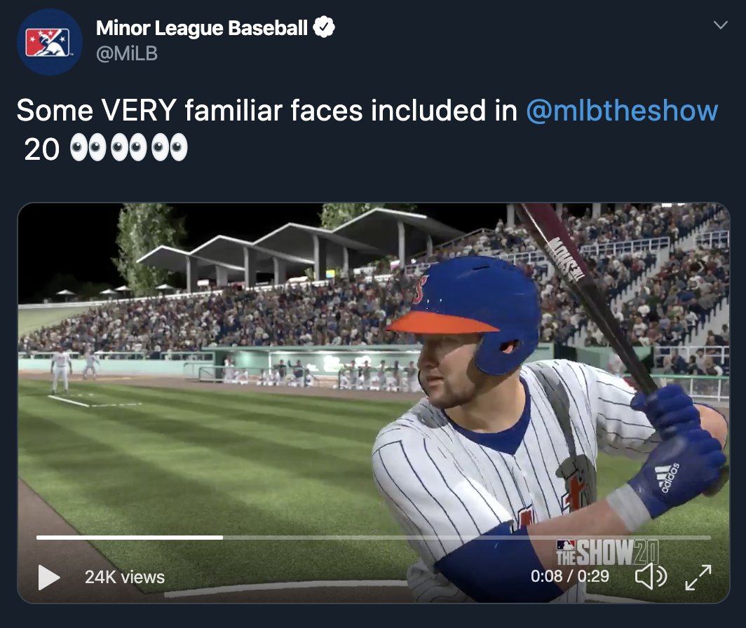 Fuzzy on X: Tim Tebow is officially in MLB The Show!