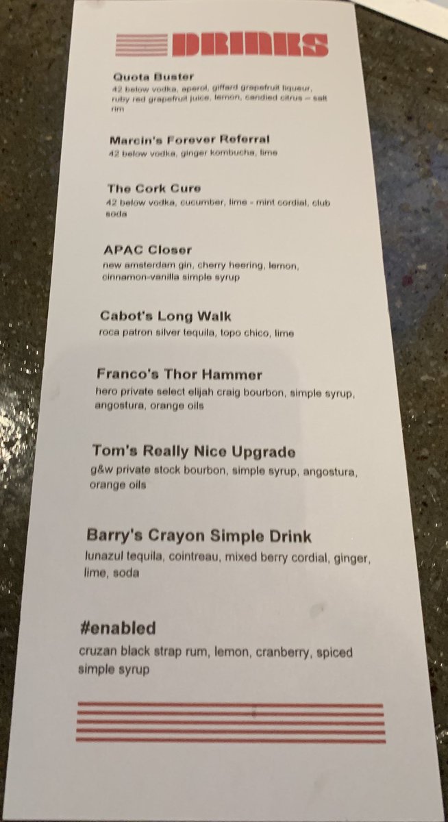 ⁦<a href="/Malwarebytes/">Malwarebytes</a>⁩ SKO in Dallas and I got a laugh when I saw this at the bar. Although, I think I would have preferred ⁦⁦<a href="/Franco_Anzini/">Franco Anzini</a> ‘s Thor drink, haha. Thanks for a great event⁩ ⁦<a href="/robman55/">Robby Halford</a>⁩!