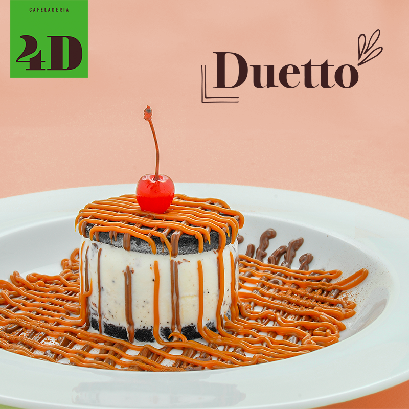 Cafeladeria4D's tweet photo. ¡Un Duetto lleno de doble placer! Disfruta de este postre helado con galletas de chocolate con helado de stracciatella o vaniglia, cubierto con manjar y fudge de cacao belga 😋 ¡No te vas a poder resistir! https://t.co/npHkH52nGn