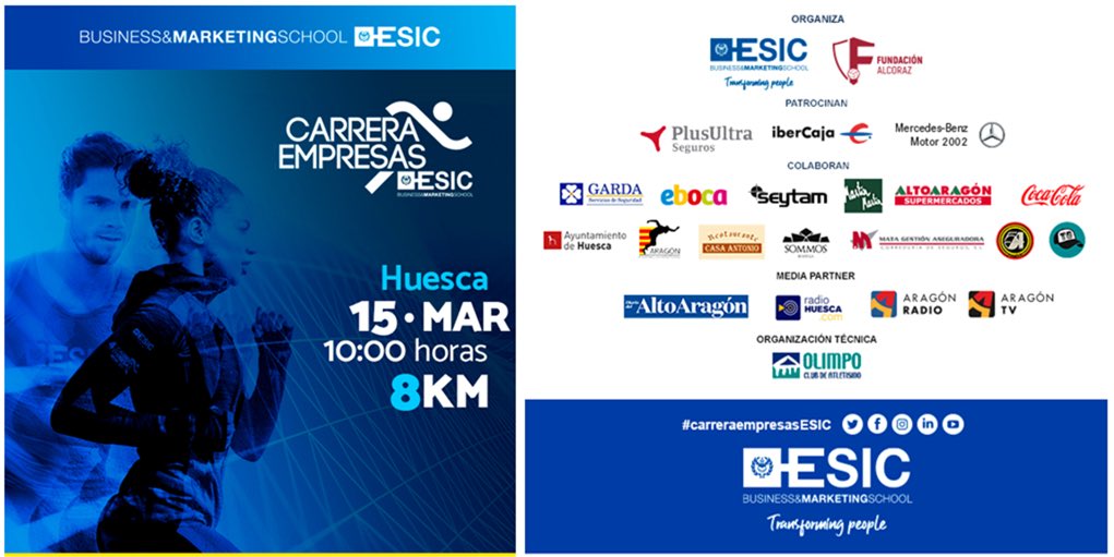 antoniosango's tweet photo. Tras haber alcanzado la 6ª edición en #Zaragoza, la #carreraempresasESIC este año también se celebrará en #Huesca
Un circuito de 8k por el centro de la ciudad y... por dentro del #Alcoraz 
@FundAlcoraz @ESICEducation @esiczaragoza @altoaragon @aytohuesca https://t.co/gyNCdFrvaF